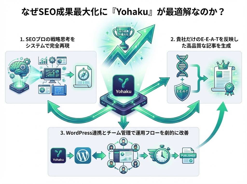SEO成果を最大化するなら戦略ツール『Yohaku』一択の理由