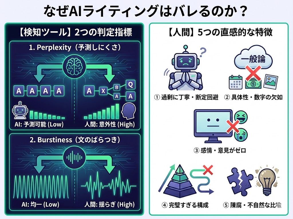 なぜAIライティングはバレるのか？検知の仕組みと特徴