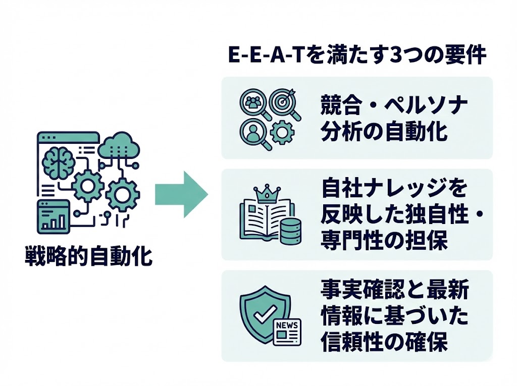戦略的自動化とは？E-E-A-Tを満たす3つの要件