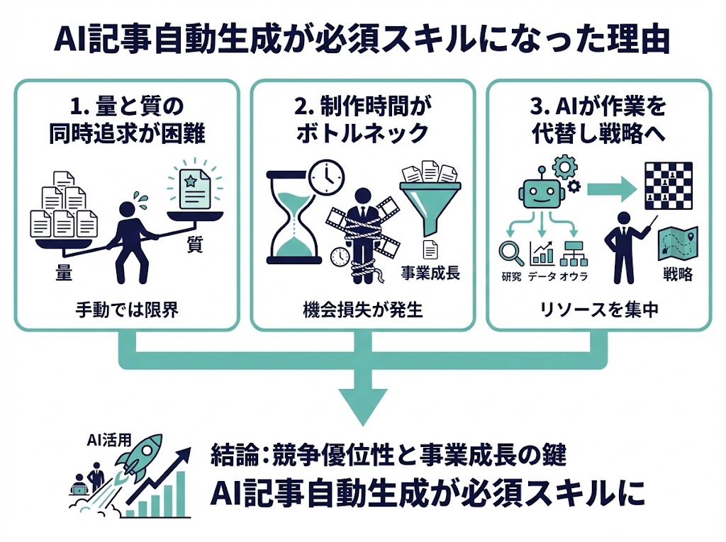 AI記事自動生成がなぜ必須スキルになったのか