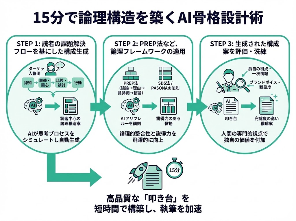 15分で論理構造を築くAI骨格設計術