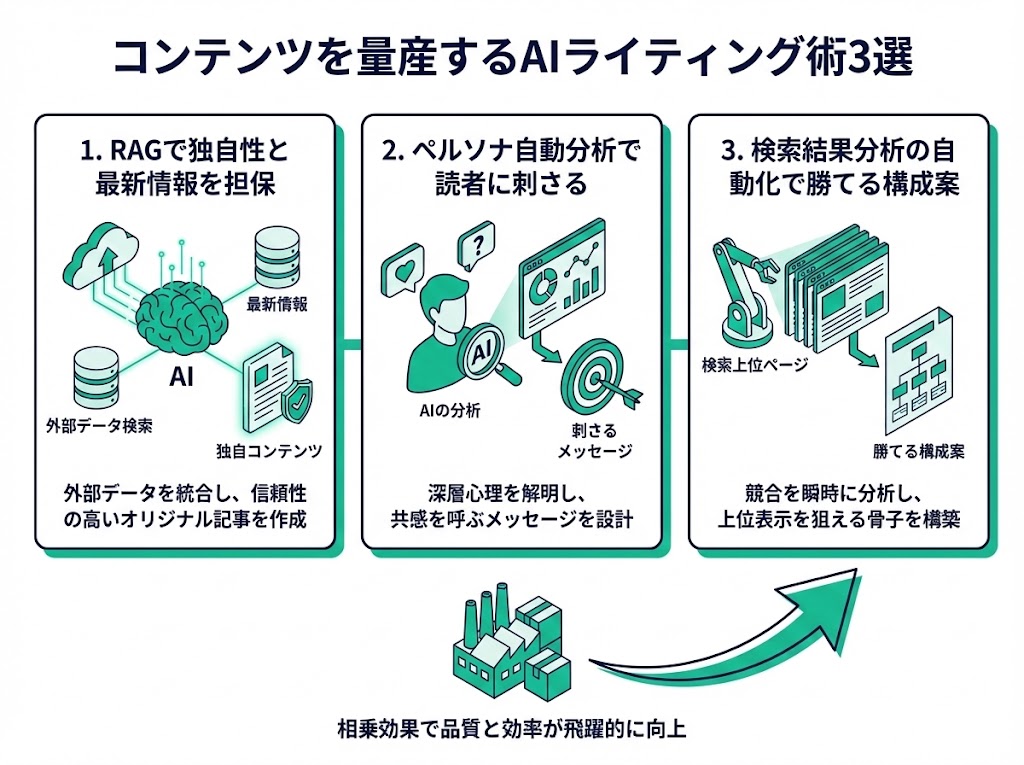 コンテンツを量産するAIライティング術3選