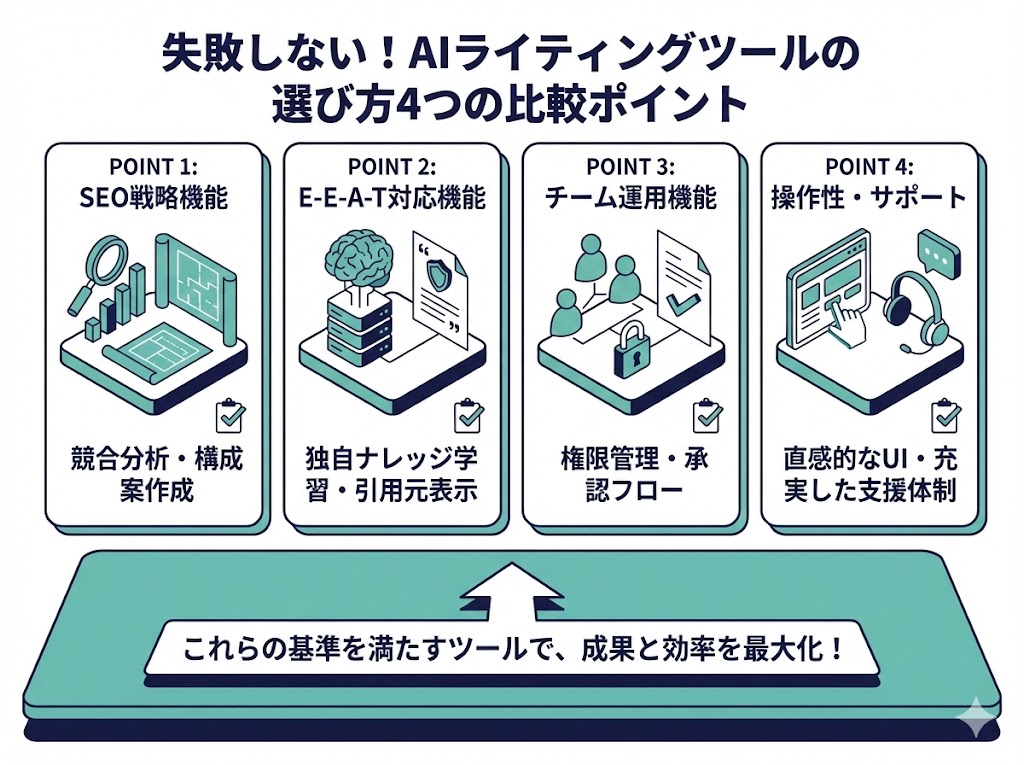 もう失敗しない！AIライティングツールの選び方4つの比較ポイント